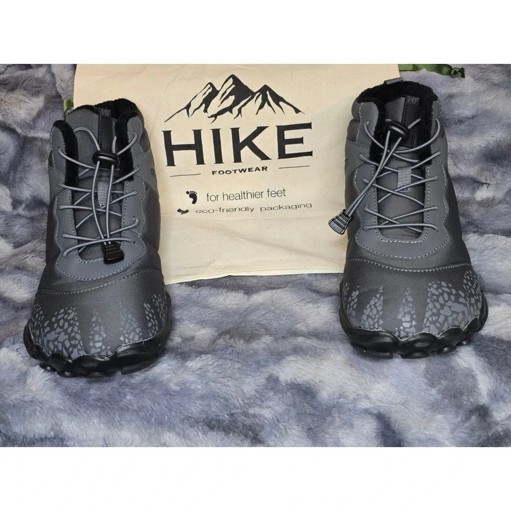 NWT HIKE FOOTWEAR Gray Vindra Flex Water Resistant Barefoot Boots men EU‎ 42/ 9